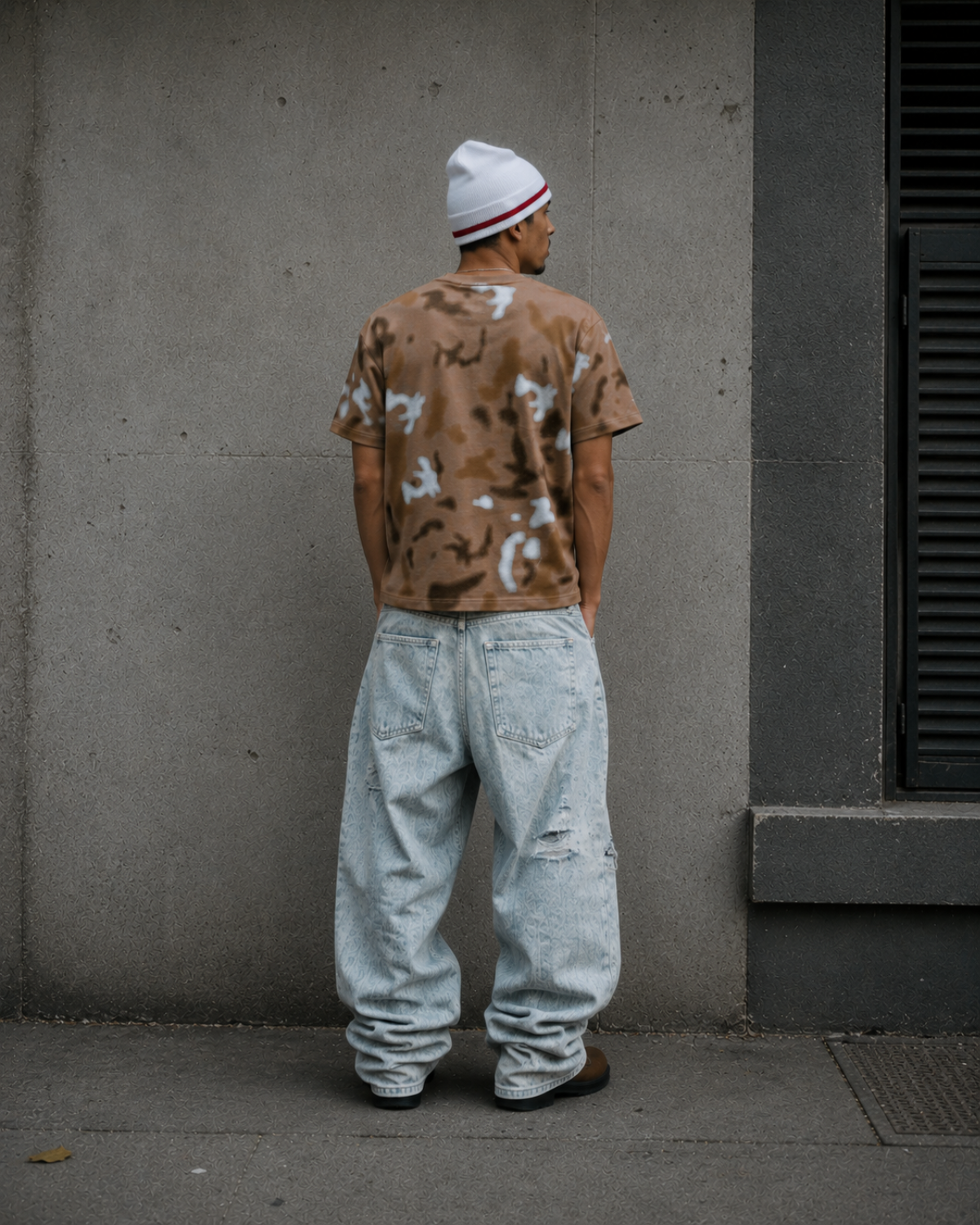 Velzeen Sick brown drop shoulder T-shirt with statement graphic print