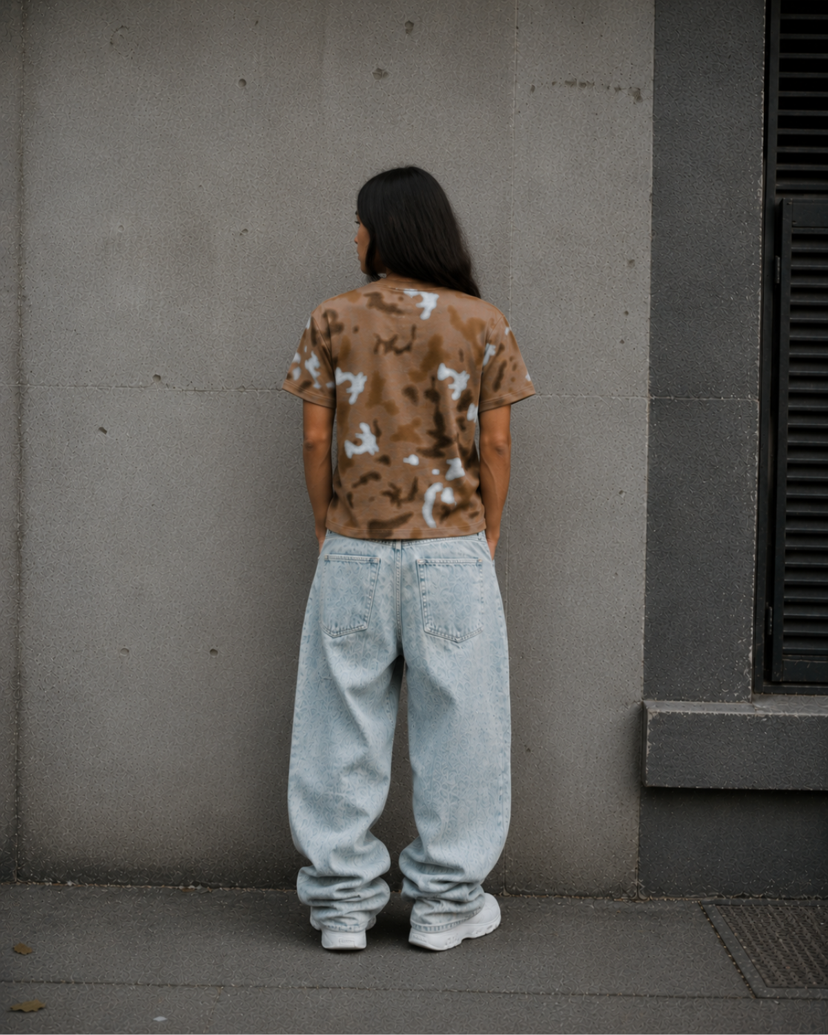 Velzeen Sick brown drop shoulder T-shirt with statement graphic print
