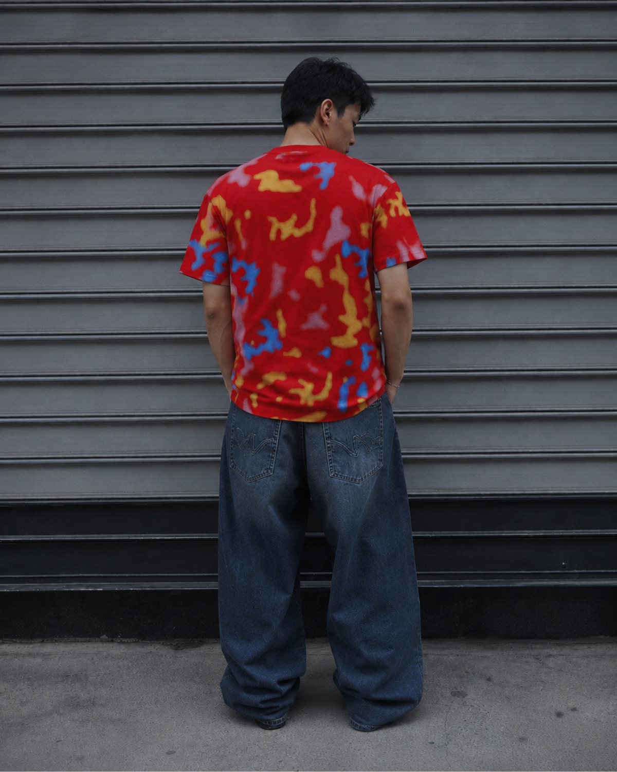 Velzeen Sick red drop shoulder T-shirt with statement graphic print
