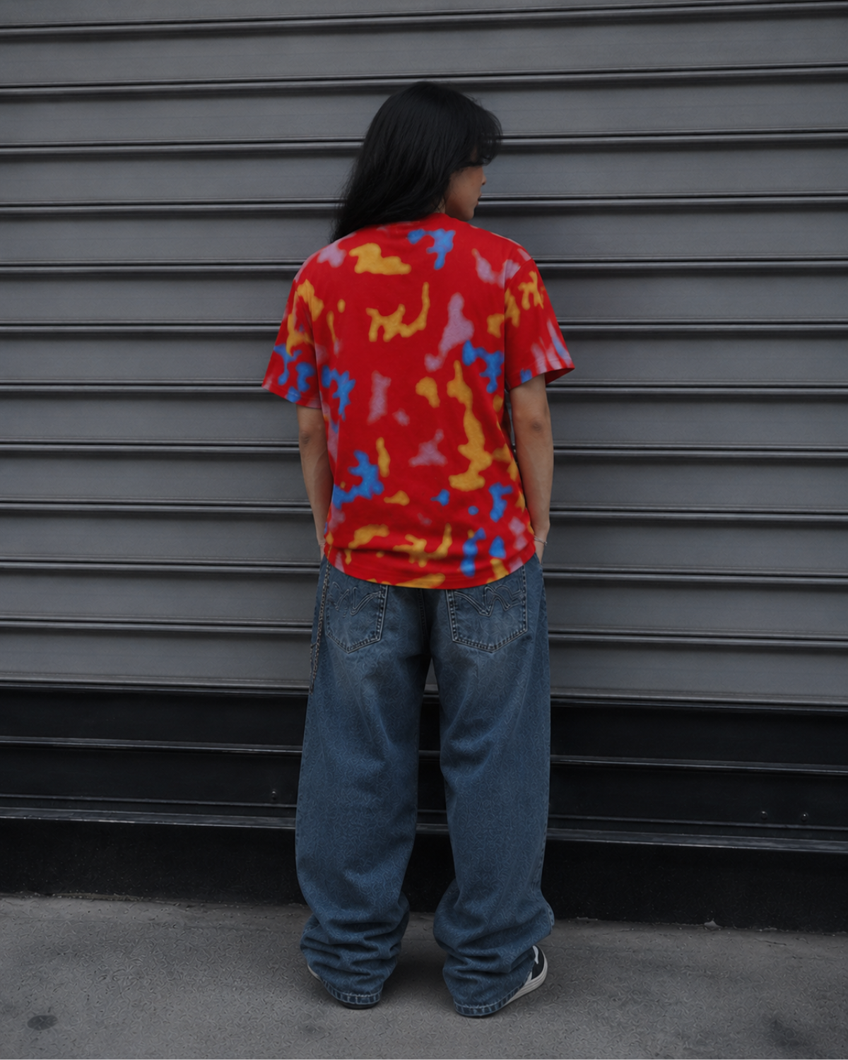 Velzeen Sick red drop shoulder T-shirt with statement graphic print