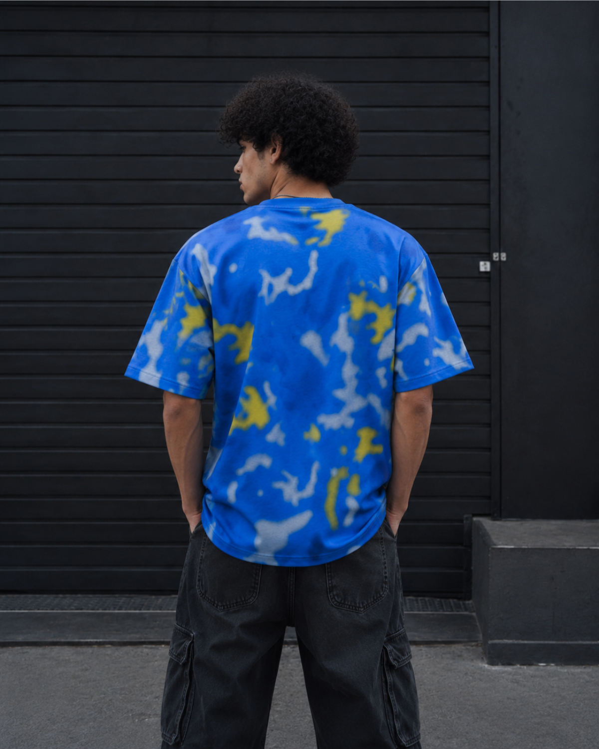 Velzeen Sick blue drop shoulder T-shirt with statement graphic print