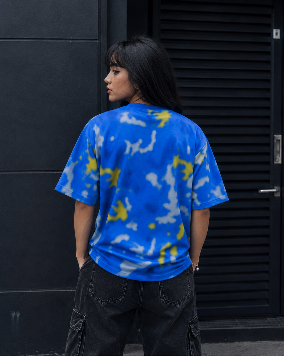 Velzeen Sick blue drop shoulder T-shirt with statement graphic print