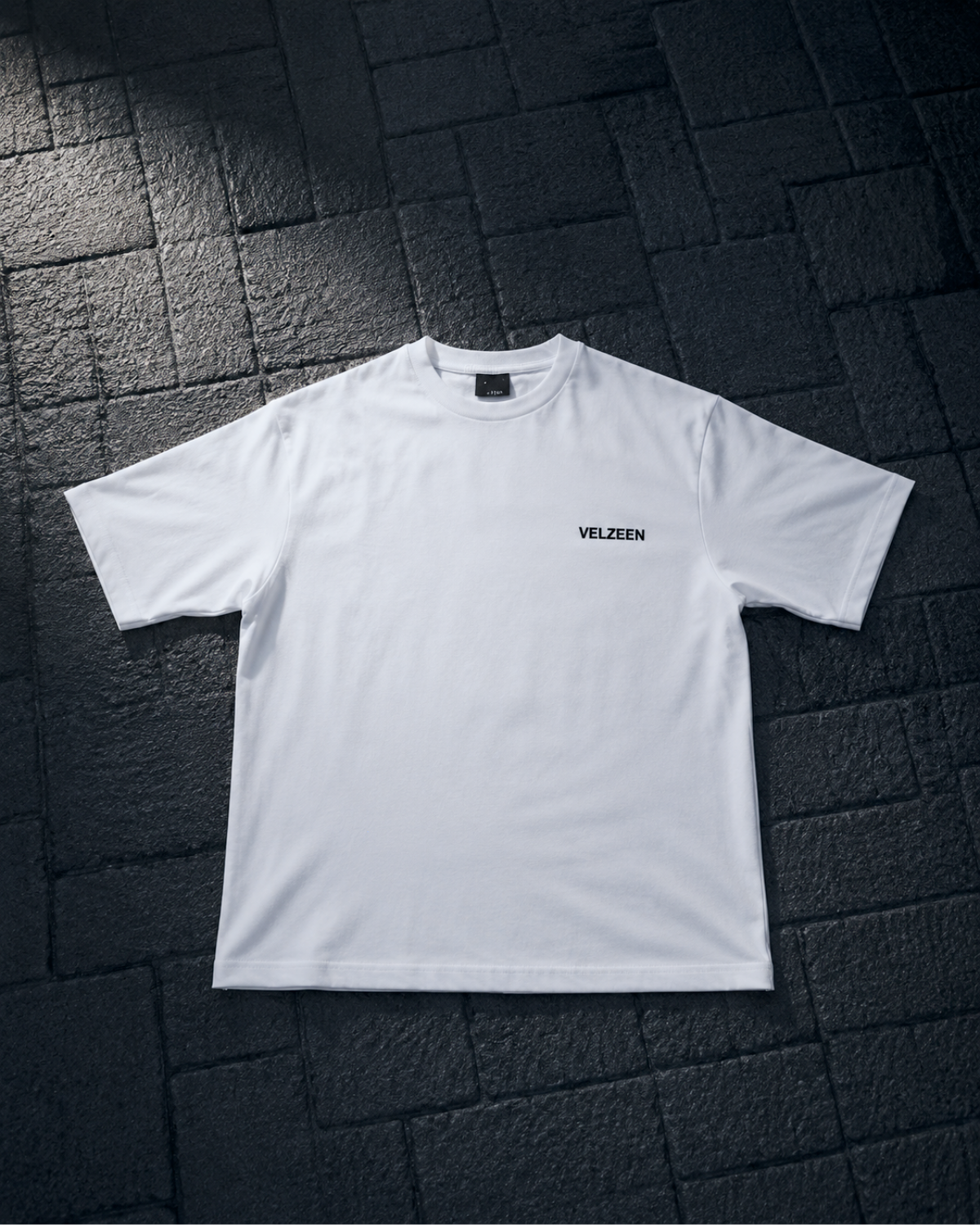 Velzeen Inner Peace white drop shoulder T-shirt with printed artwork