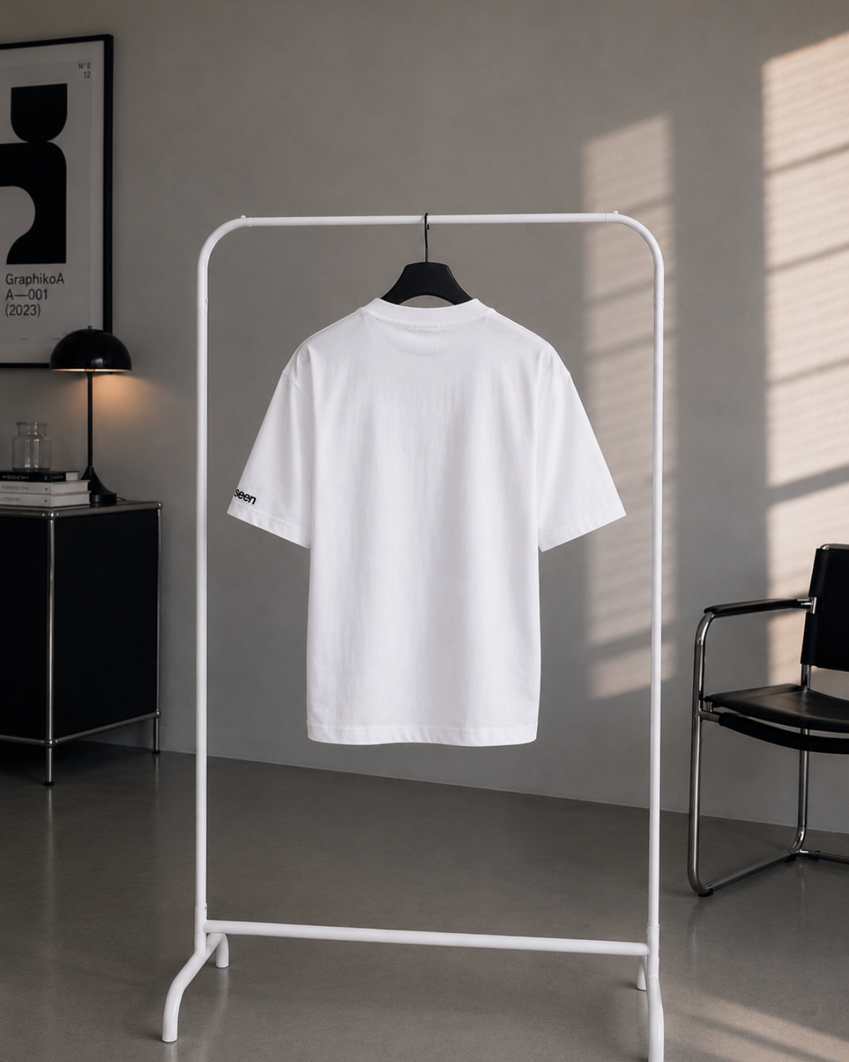 Velzeen embroidered white drop shoulder T-shirt with logo detail